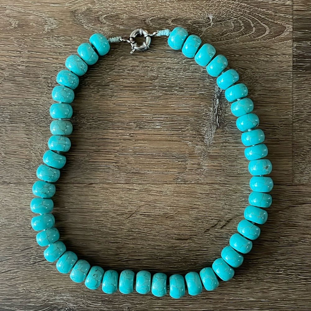 Howlite Turquoise Bead Necklace